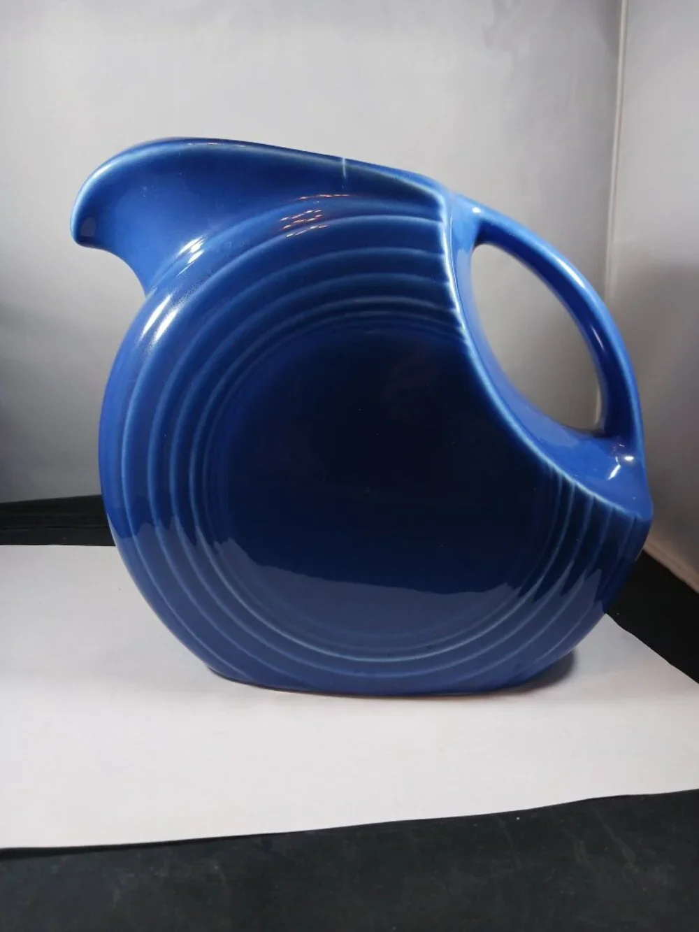 Vintage Fiestaware Sapphire Large Disk Pitcher